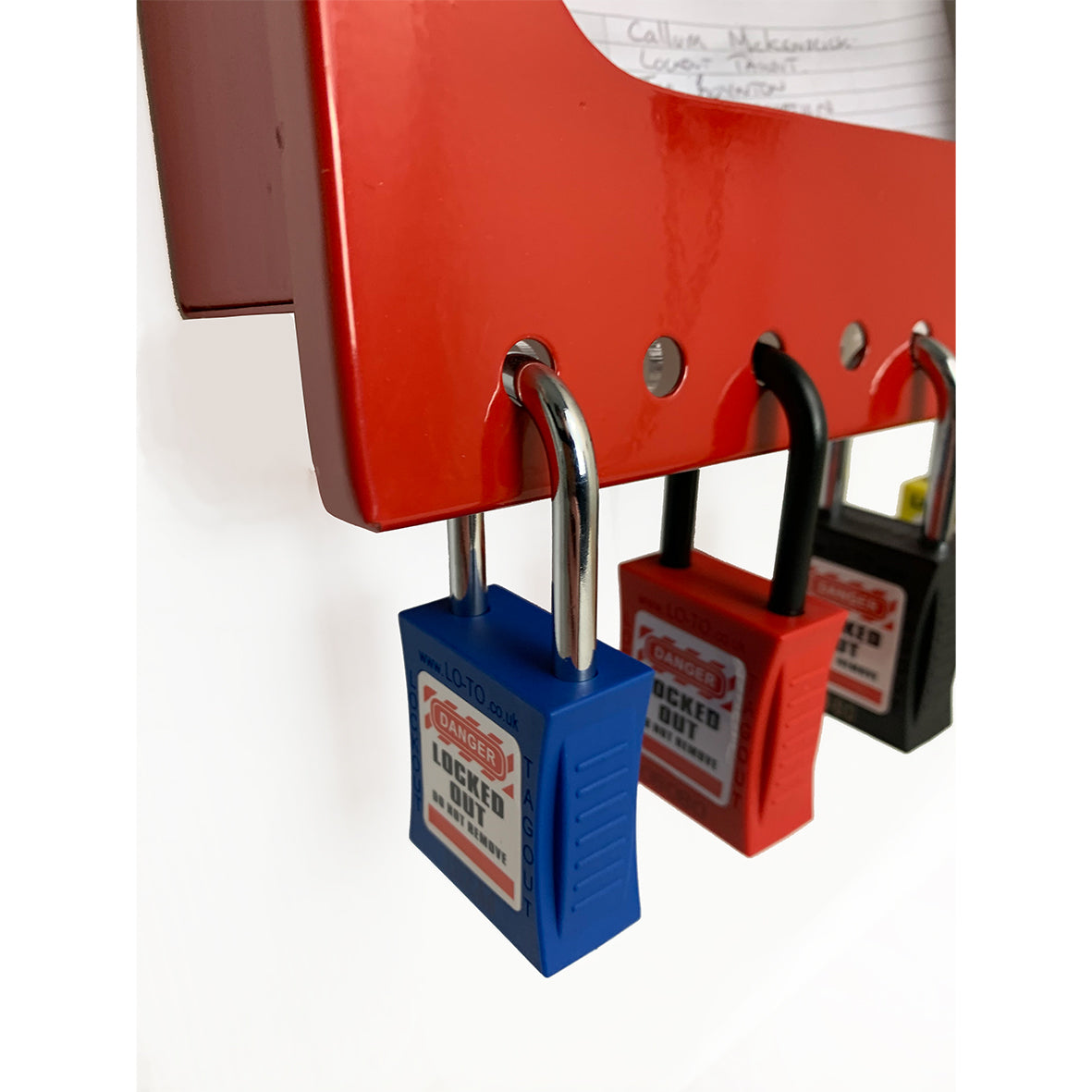 Tesco Custom Steel Wall Mounted Group Lockout Box with TMS Legend Tesco Custom Steel Wall Mounted Group Lockout Box with TMS Legend